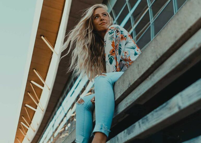 sunset woman